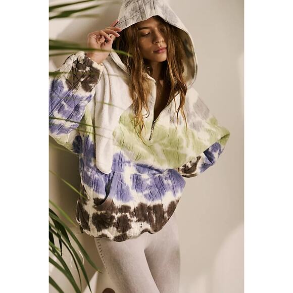 Free People Tops - Free People Movement Trapped In Paradise Tie Dye Pullover Hoodie Oversized Small